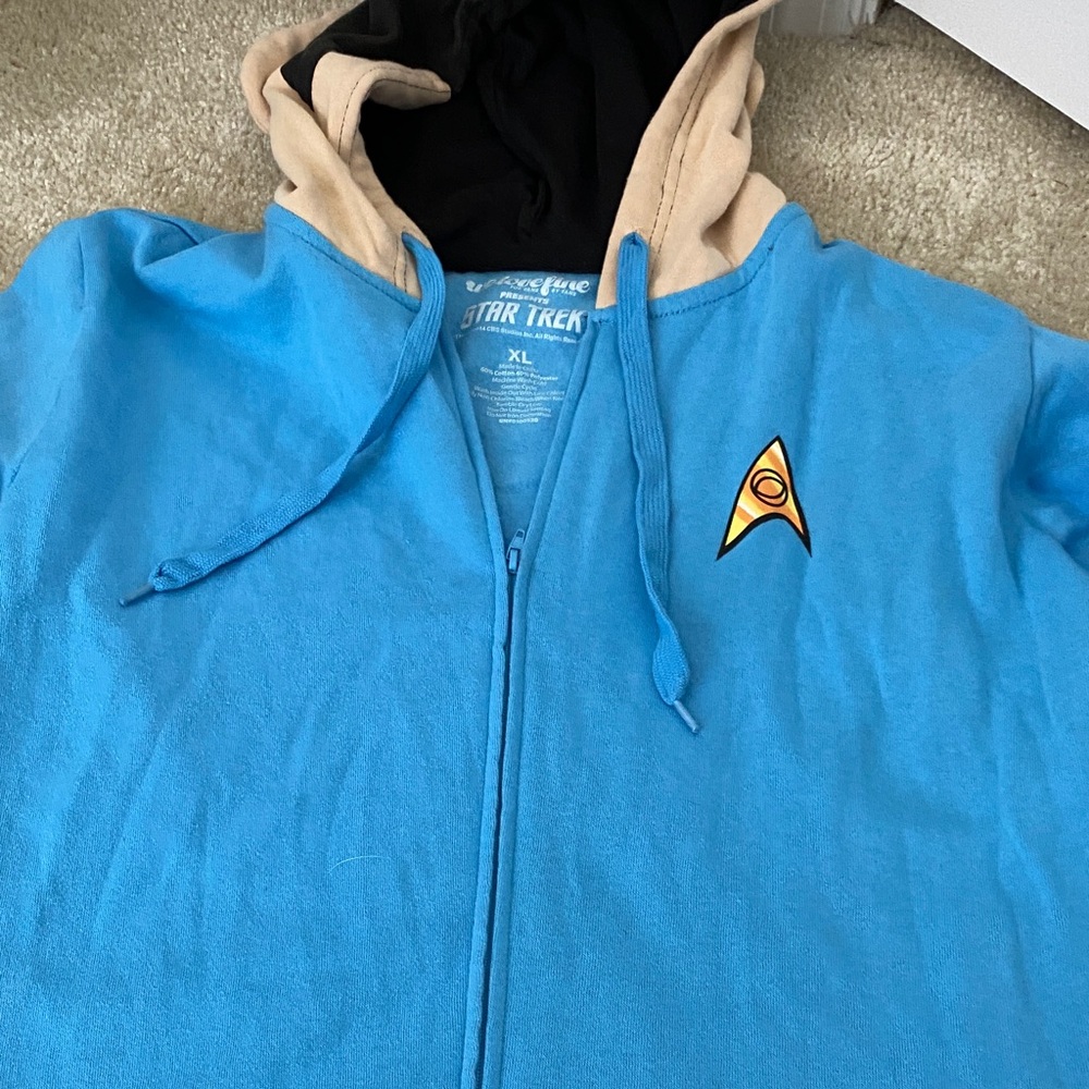 Star Trek Spock Blue Zip-Up Hoodie